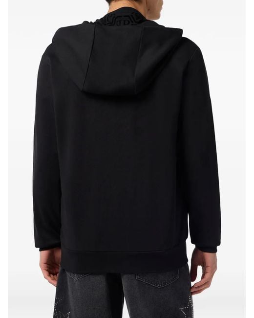 Philipp Plein Black Zip Hoodie for men