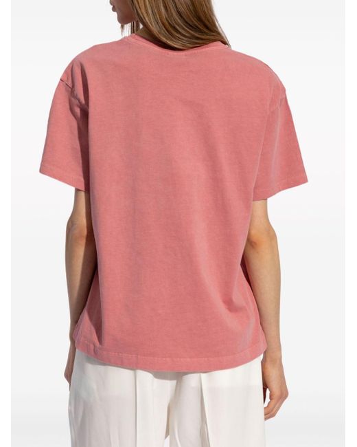 PS by Paul Smith Pink T-Shirt mit Slogan-Print