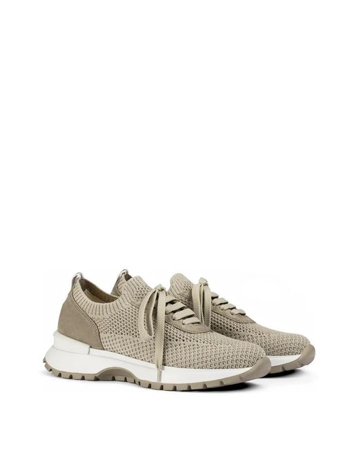 Doucal's White Suede Nesh Sneakers