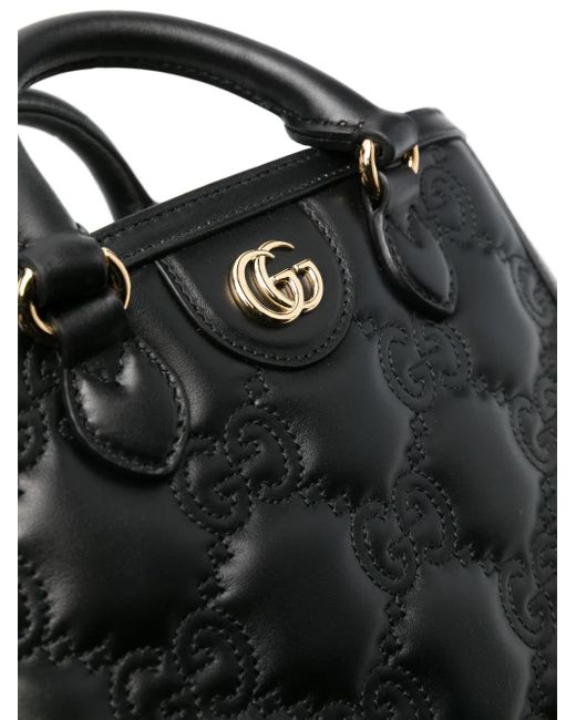 Gucci Black Small Gg Matelassé Top-Handle Bag