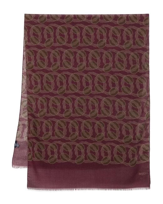 Barba Napoli Purple Printed Scarf for men