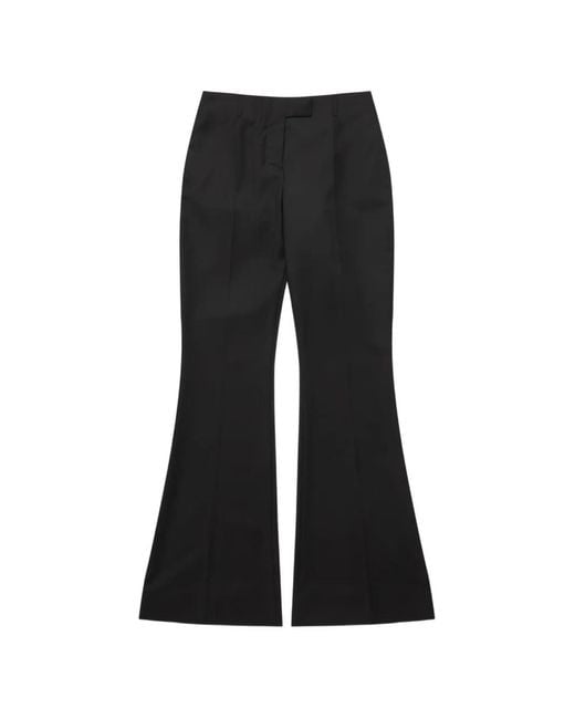 MATIERES FECALES Black Flared Wool Trousers