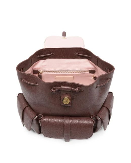 Coccinelle Brown Medium Pebbled Leather Backpack