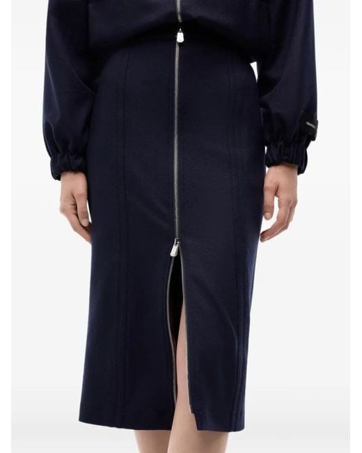 Pinko Blue Zip-Fastening Panelled Skirt