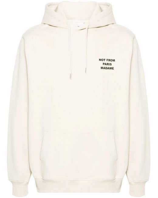 Drole de Monsieur Natural Logo-Print Cotton Hoodie for men
