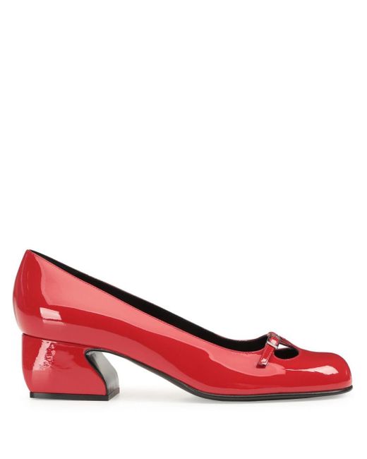Sergio Rossi Red Sr Rossi 45mm Leather Pumps