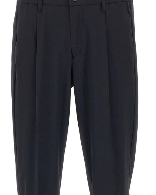 Devore Broek Met Elastische Tailleband in het Blue voor heren