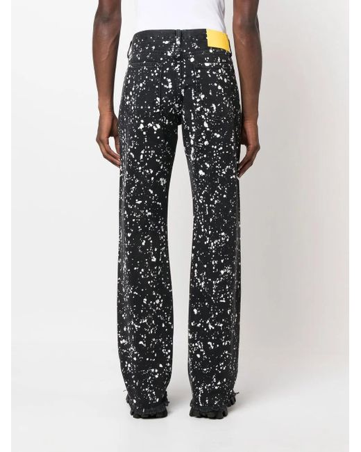 Off-White c/o Virgil Abloh Blue Paint Splatter Print Jeans for men