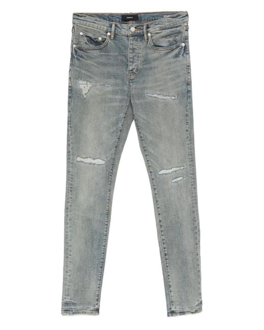 Purple Brand Gray P001 Ripped Jeans for men