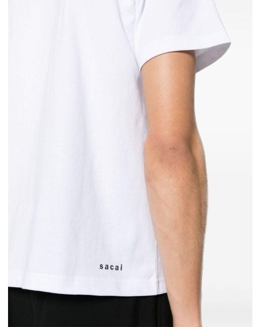 Sacai T-Shirt mit Slogan-Print in White für Herren
