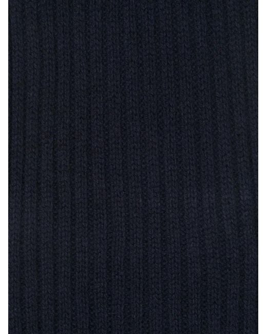 Paul & Shark Blue Logo-Patch Knit Scarf for men