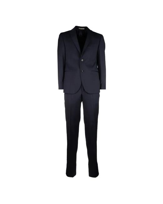 Corneliani Blue Single-Breasted Notch-Lapel Suit for men