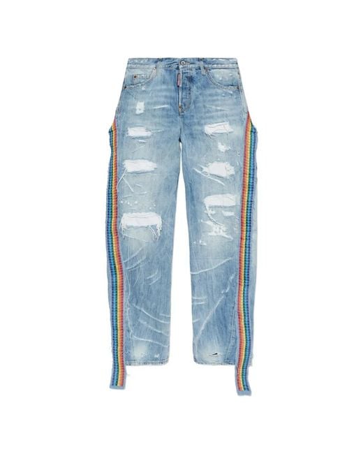 DSquared² Blue Loose Fit Twist Jeans