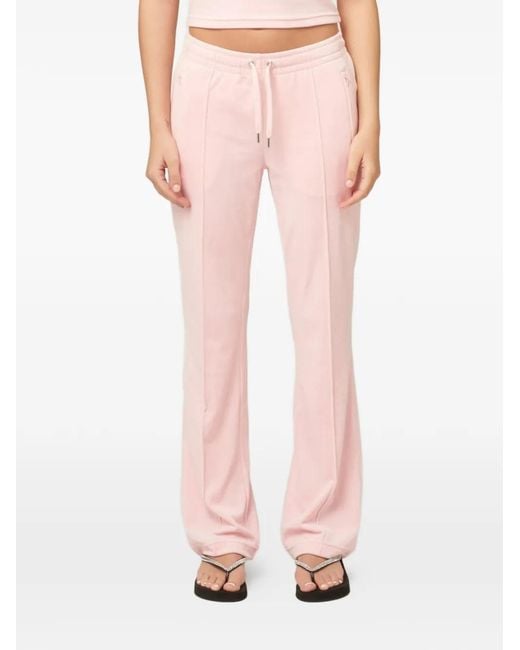 Juicy Couture Pink Diamanté Velour Track Pants