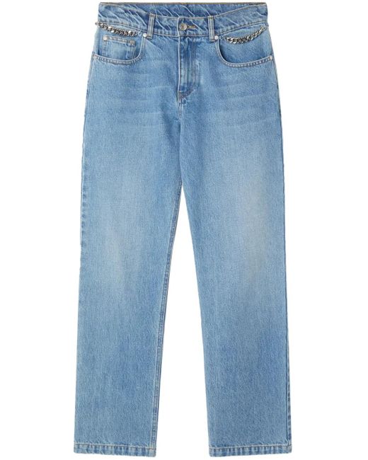 Stella McCartney Blue Falabella-Chain Straight-Leg Jeans
