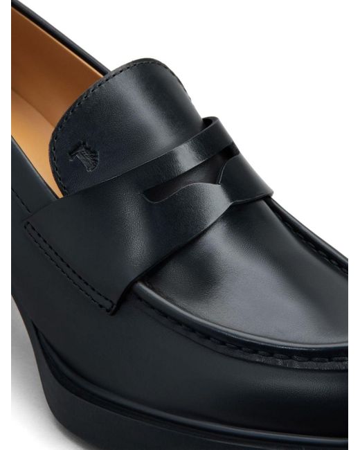 Tod's Black 85mm Almond-toe Leather Pumps