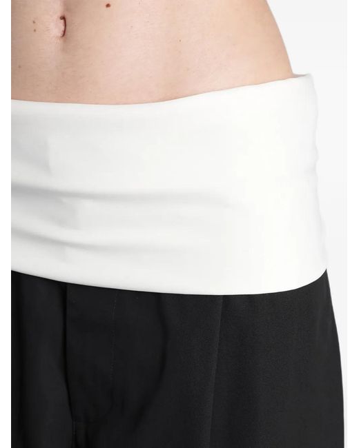 DARKPARK Black Wendy Contrast-Waistband Pleated Trousers