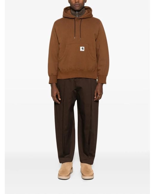 Sacai Brown X Carhartt Wip Pocketed Hoodie
