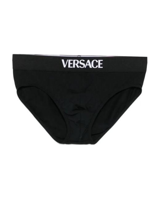 Versace Black Set Of 2 Boxer Briefs With Logo Band for men