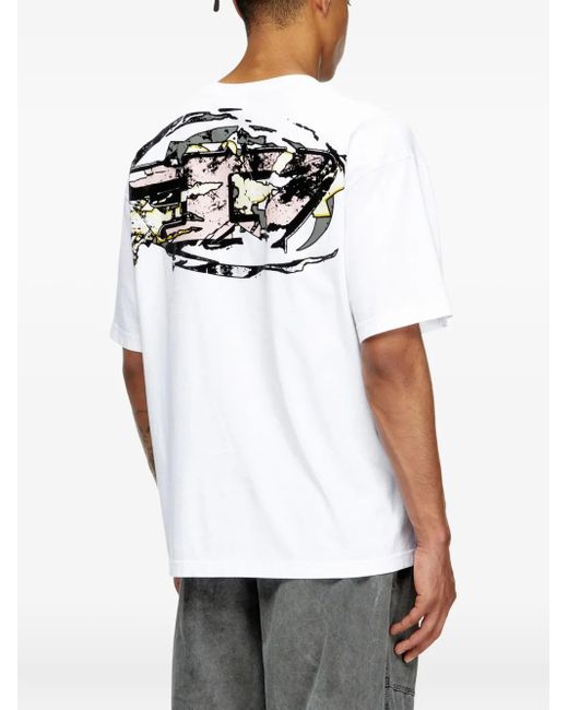 メンズ DIESEL T-boxt-t24 ロゴプリント Tシャツ White