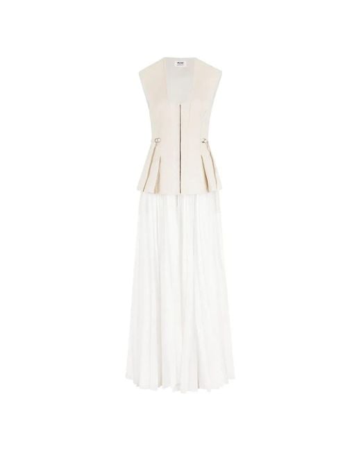 Acler White Delny Pleated Peplum Dress