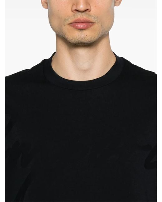 Camiseta con logo estampado Emporio Armani de hombre de color Black