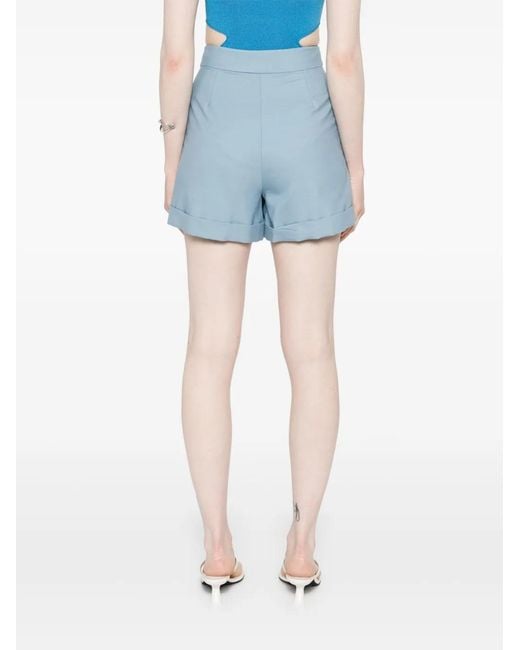 FEDERICA TOSI Blue Pleated Tailored Shorts