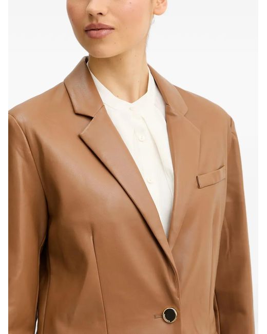 Fracomina Natural Notched-Lapel Blazer