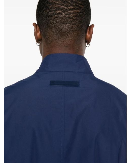 Zegna Blue Textured Shirt Jacket for men