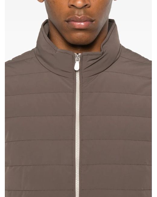 Brunello Cucinelli Bodywarmer Met Rits in het Brown voor heren