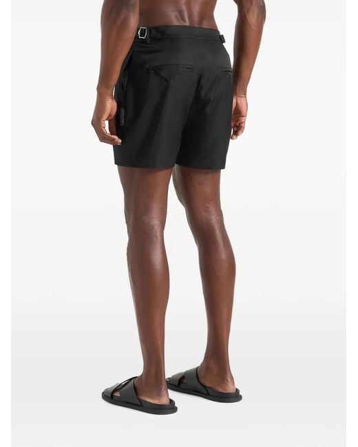 Manière De Voir Black Brian Polished Nylon Swim Shorts for men