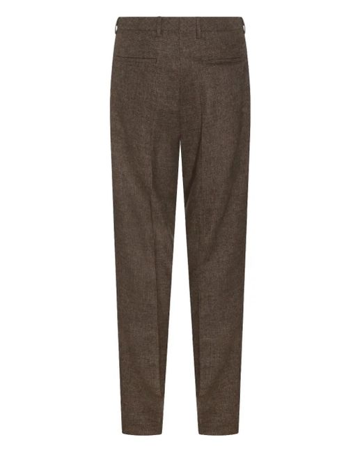 GTA IL PANTALON SLIM サイズ44 GTA IL PANTALONE Men's Brown Herringbone-Pattern Pants