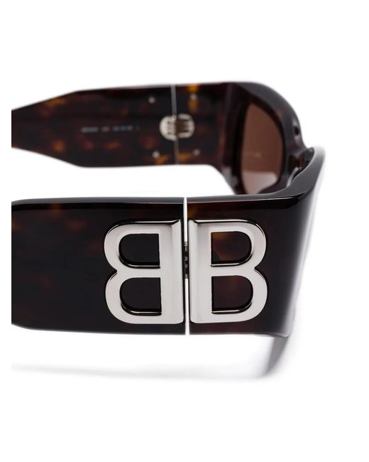 Balenciaga Brown Rectangle-Frame Sunglasses