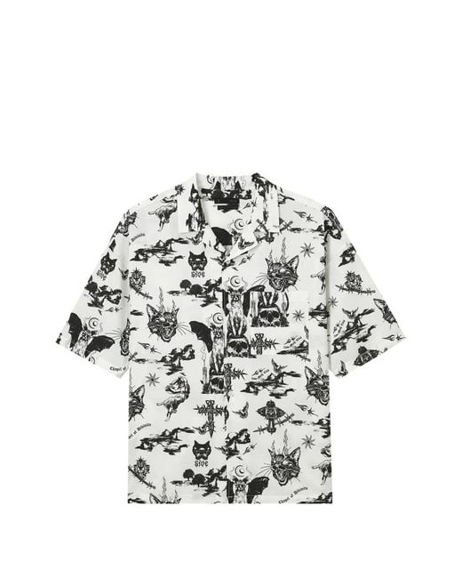 FIVE CM White Print Pocket Shirt for men