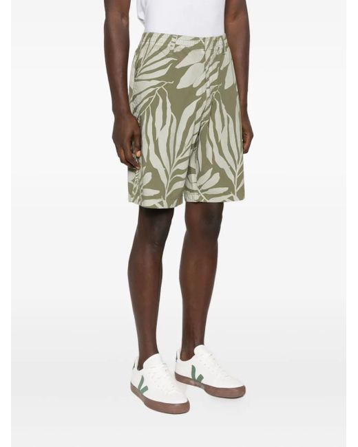 Marc O' Polo Green Leaf-Print Shorts for men