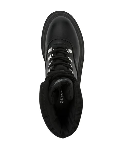 Guess Black Vaney Lace-Up Combat Boots