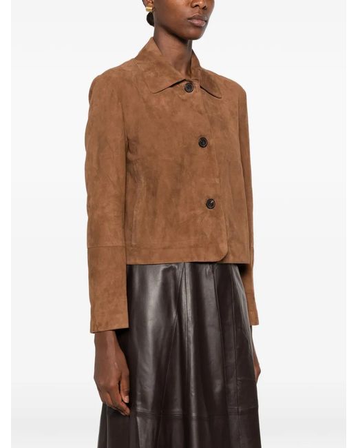 Arma Brown Suede Button-Front Jacket