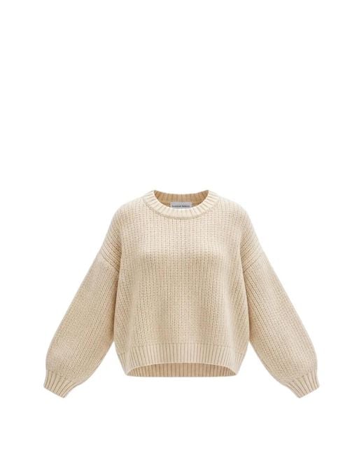 EMERSON RENALDI Natural Ribbed-Knit Crew-Neck Sweater