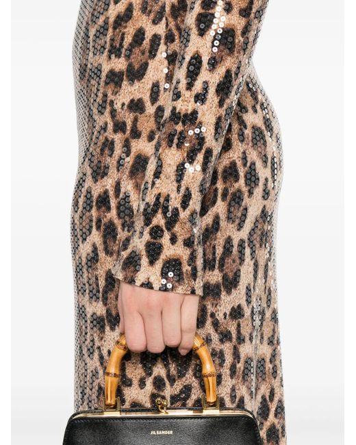 Atu Body Couture Natural Leopard-Print Dress