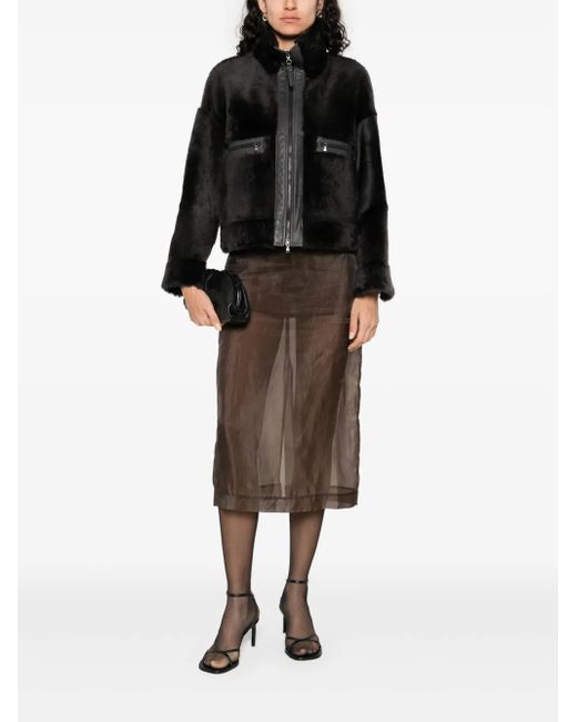 Brunello Cucinelli Black Shearling Jacket