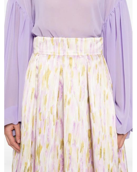 GIADA CURTI Natural Abstract-Pattern Skirt