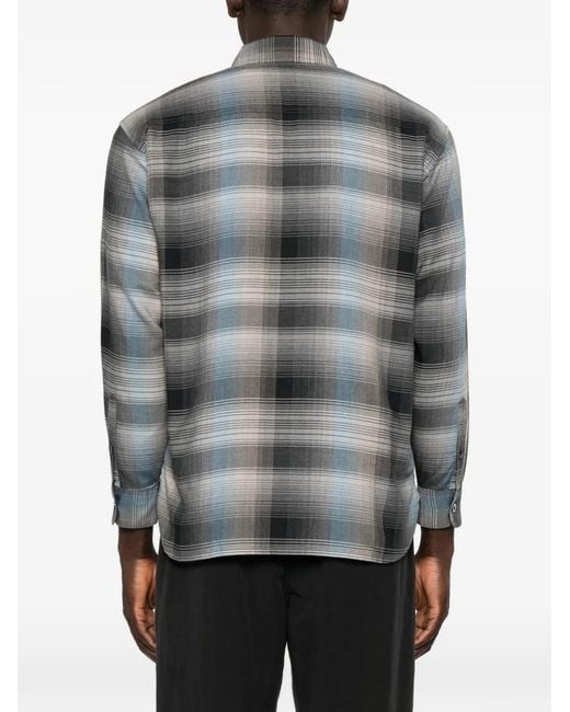Neighborhood Gray Check-Pattern Long-Sleeve Shirt for men