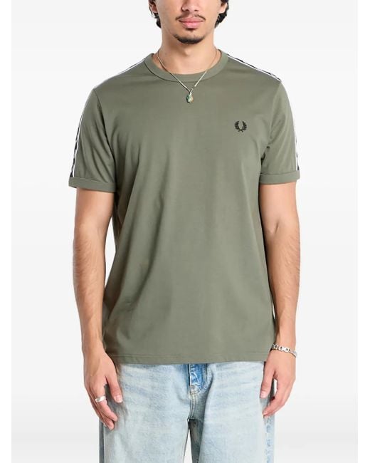 Fred Perry Green Tape Ringer T-Shirt for men