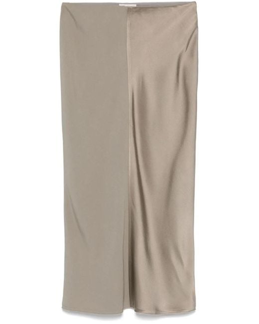 Jupe En Satin À Coupe Mi-Longue AMI en coloris Natural