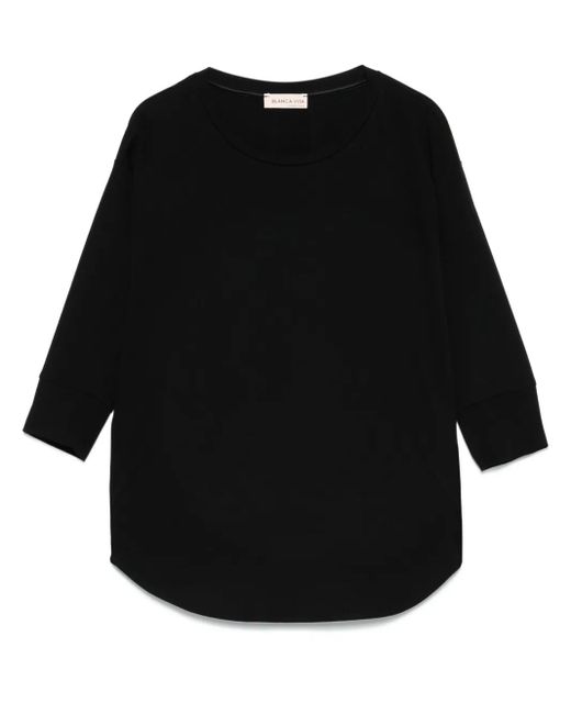 Blanca Vita クロップドスリーブ シャツ Black