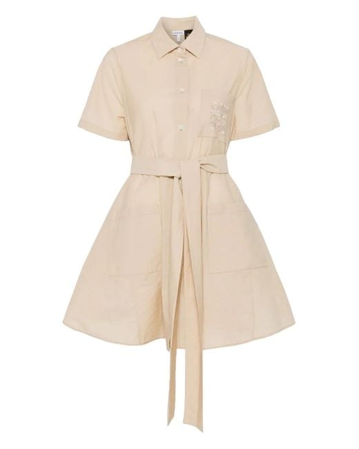 Loewe Natural Cotton Blend Chemisier Dress