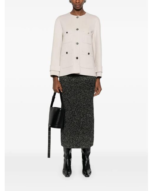 Max Mara White Pocket Button Jacket