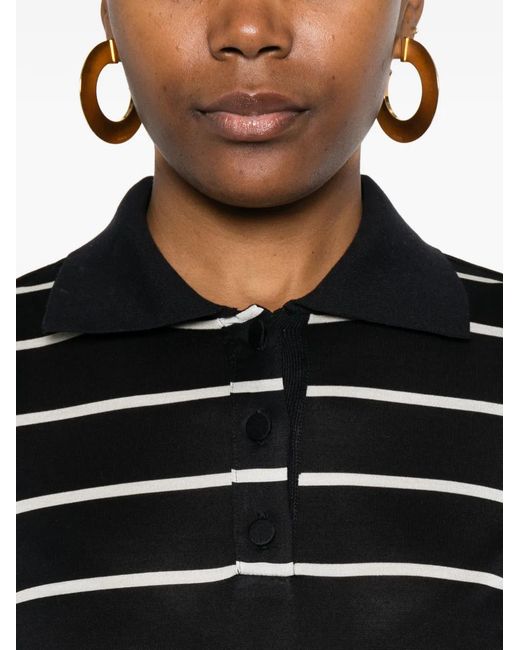Max Mara Black Striped Polo Top