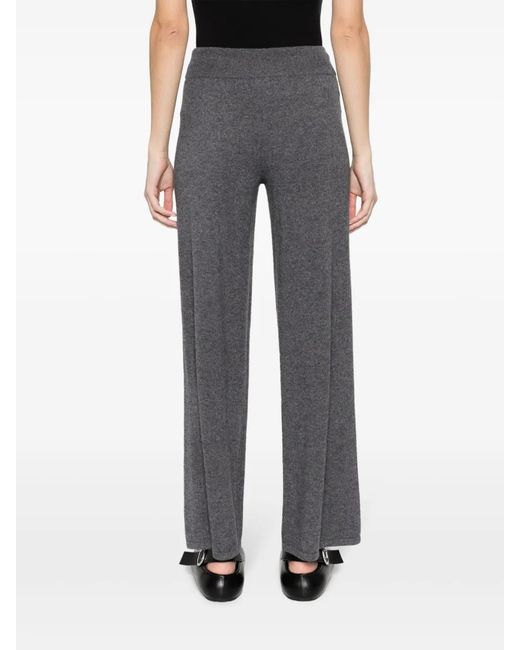 Lisa Yang Gray High-Rise Cashmere Trousers