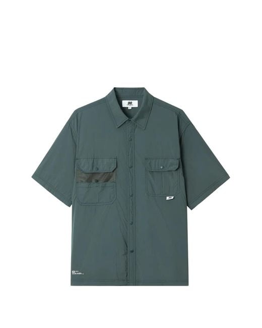 Chocoolate Blue Mesh-Panel Crinkled Shirt for men